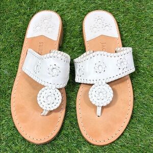 Jack Rogers White Leather Sandals